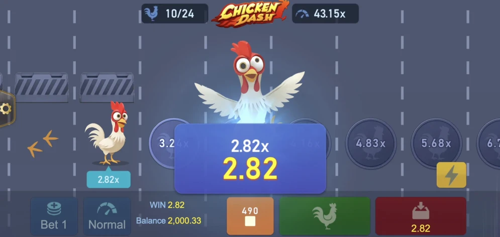 Chicken Dash gameplay